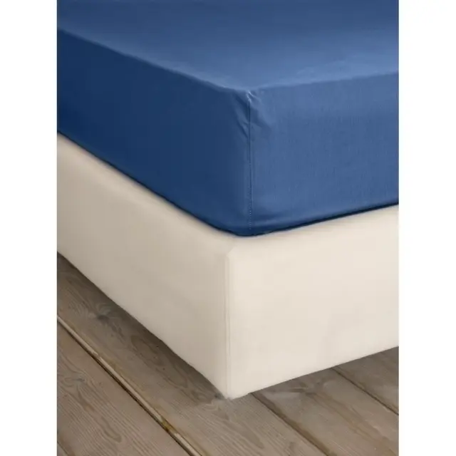 Σεντόνι King Size 185x205+25 Nima Unicolors SS24 100% βαμβακερόΜε Λάστιχο- Dark Denim