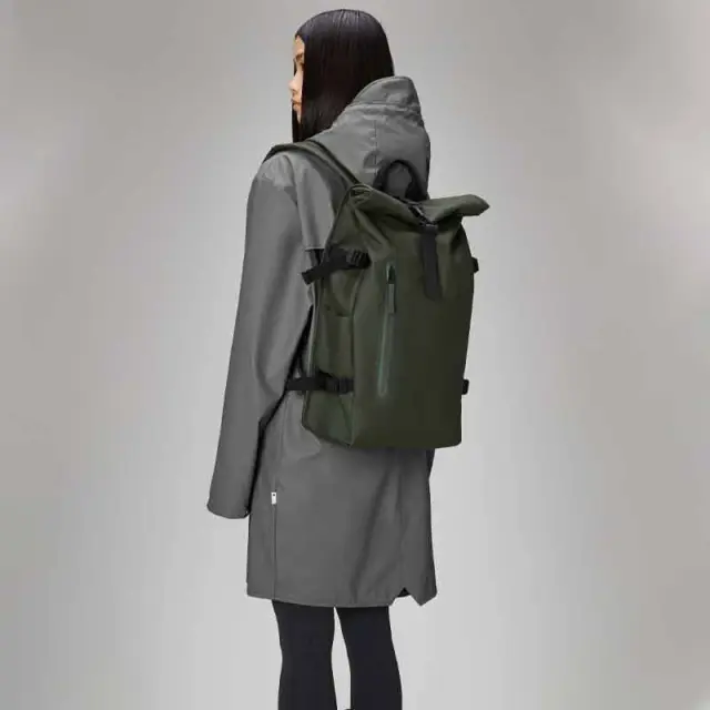 Αδιάβροχο Σακίδιο Rains Rolltop Rucksack Large 14590-Green Πράσινο - ONESIZE 2