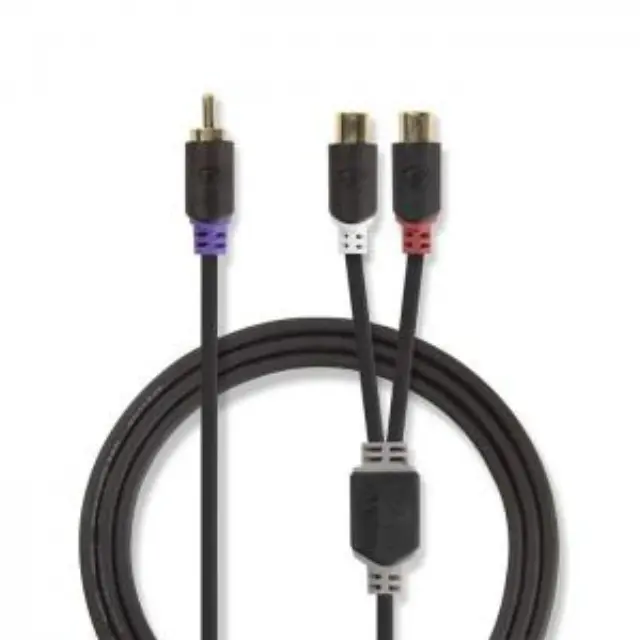 Nedis καλώδιο ήχου από RCA αρσ. σε - 2 x RCA θηλ. 0.20m, σε ανθρακί χρώμα (CABW24010AT02) 3