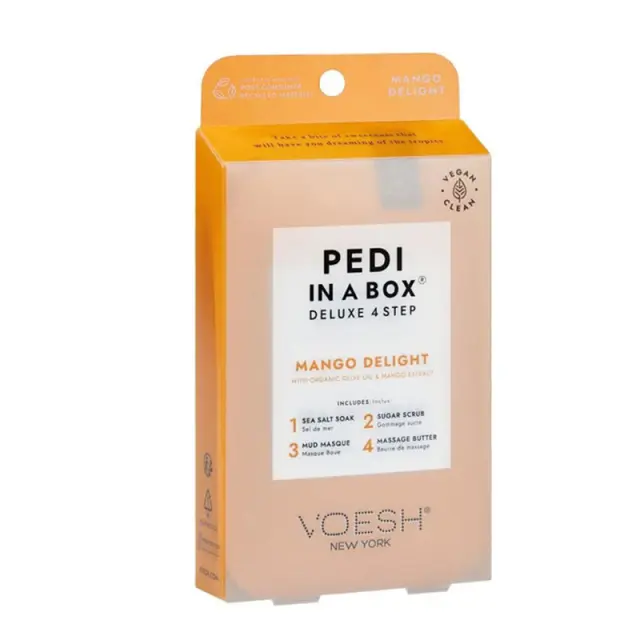 VOESH Pedi in a Box Mango Delight Deluxe 4 Steps, Πακέτο Περιποίησης Ποδιών με Μάνγκο σε 4 βήματα