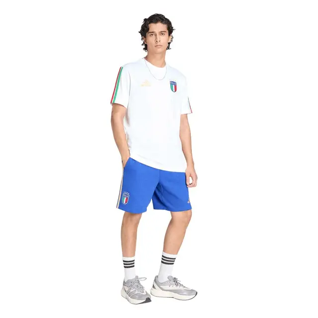 adidas Performance Men's Federazione Italiana Giuoco Calcio DNA Fleece Shorts Μπλε JZ2066 (adidas Performance) 3