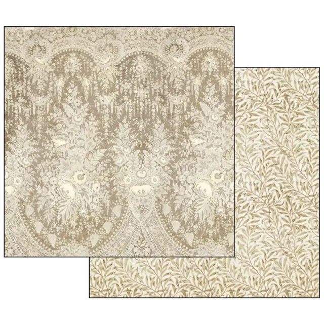 Χαρτί Scrapbooking Stamperia Διπλής Όψης - Old Lace Texture Beige Background - 31x30cm