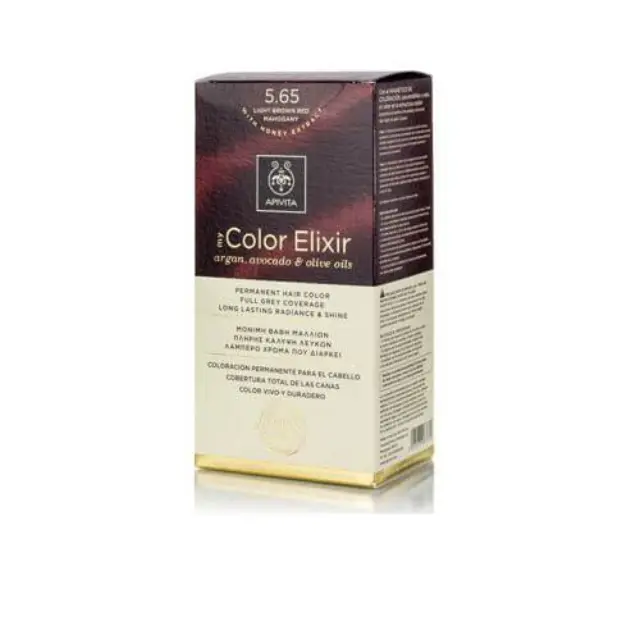 Apivita My Color Elixir 5.65 Μόνιμη Βαφή Μαλλιών Καστανό Ανοιχτό Κόκκινο Μαονί, 50ml