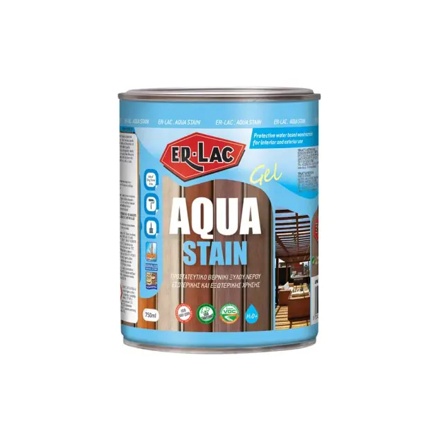 ER-LAC AQUA-STAIN GEL Βερνίκι Εμποτισμού GEL Άχρωμο Satine 0.75 lt
