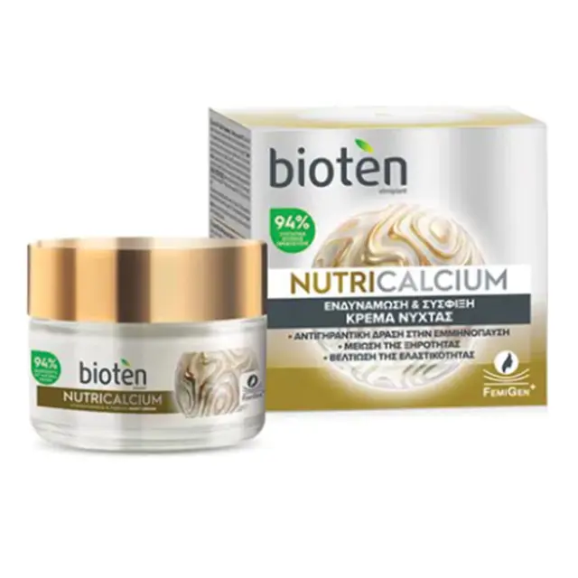Bioten Nutricalcium Κρέμα Nύχτας Ενδυνάμωσης & Αναπλήρωσης ΕλαStickότητας 50ml