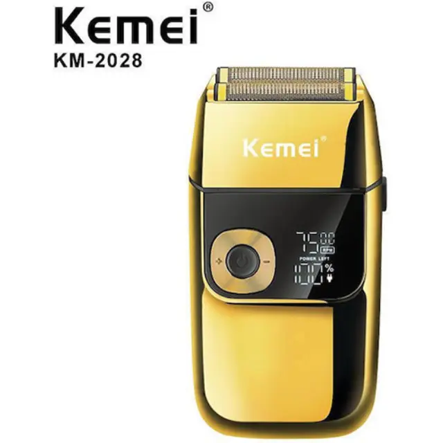 Kemei KM-2028 Περιστρεφόμενη Ξυριστική Μηχανή Προσώπου Επαναφορτιζόμενη - ΧΡΥΣΟ