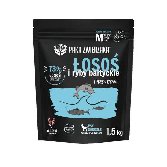 PAKA ZWIERZAKA Salmon with Baltic fish M - dry dog food - 1,5kg