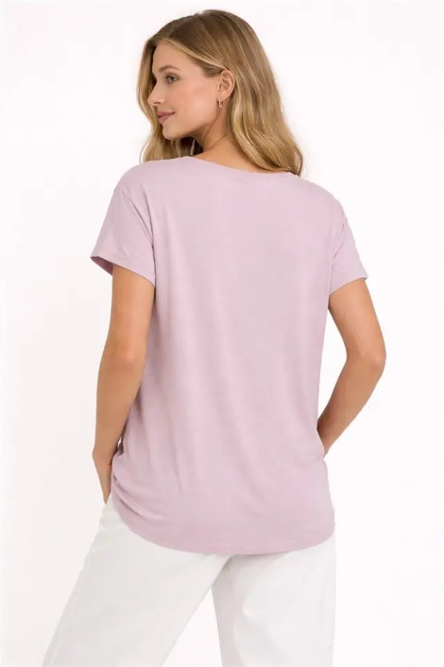 Μπλούζα με Ve λαιμόκοψη, CARNICKY LIFE CAPSLEEVE V-NECK TOP JRS, Only-carmakoma - S(42-44) 2