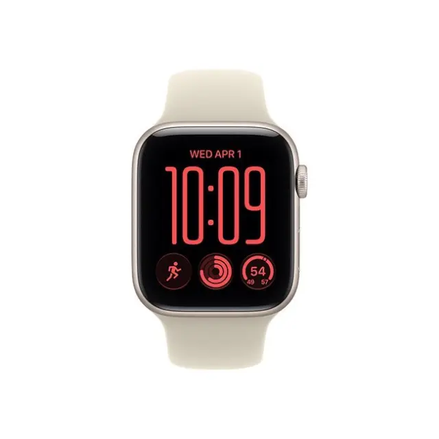 Apple Watch SE 3 GPS 44mm Starlight Aluminium Case with Sand Sport Band S/M (MJL34MP/A)