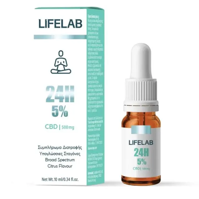 Lifelab CBD 24H Σταγόνες 5% 10ml