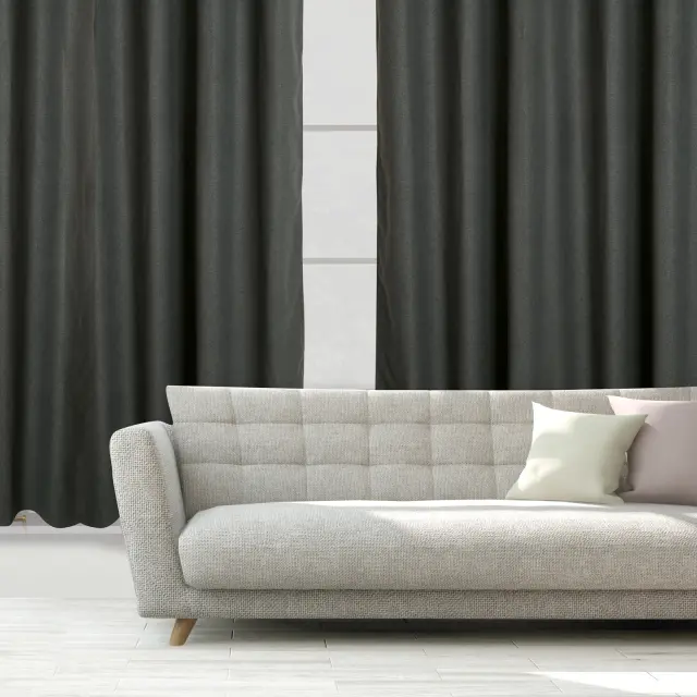 Κουρτίνα Με Κρίκους 140x270 Das Home 2261 Γκρι Σκούρο 100% Πολυέστερ
