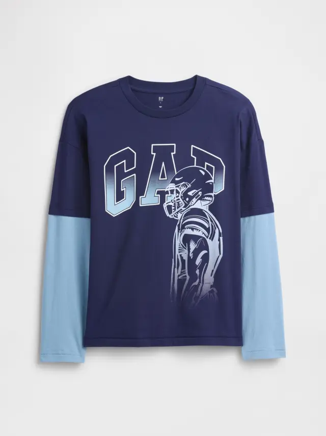 Παιδική Relaxed Graphic Μπλούζα NEW NAVY