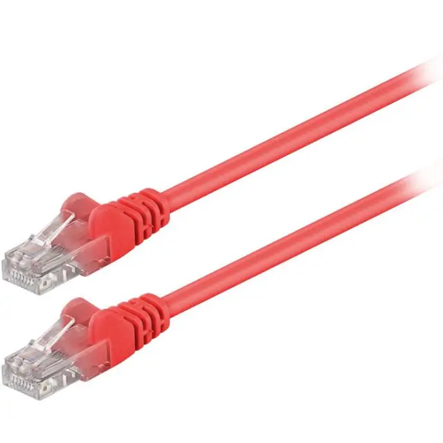 Καλώδιο δικτύου CAT 5e, U/UTP, 1.00m σε κόκκινο χρώμα.