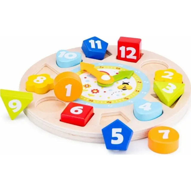 Ξύλινο Ρολόι με Σχήματα (2+ ετών) - New Classic Toys 2