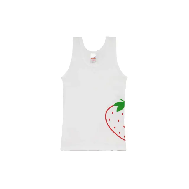 Minerva Παιδικό Φανελάκι Κορίτσι Αμάνικο Strawberry, Χρώμα Λευκό
