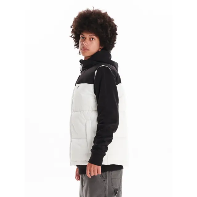 Emerson Men's Puffer Vest Jacket (242.EM10.78-Off White-Black) - Λευκό-Μαύρο 2