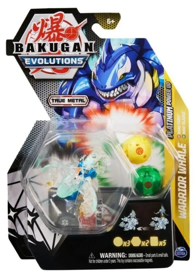 Spin Master Bakugan Evolutions: Platinum Power Up - Warrior Whale (20138079) Γαλάζιο