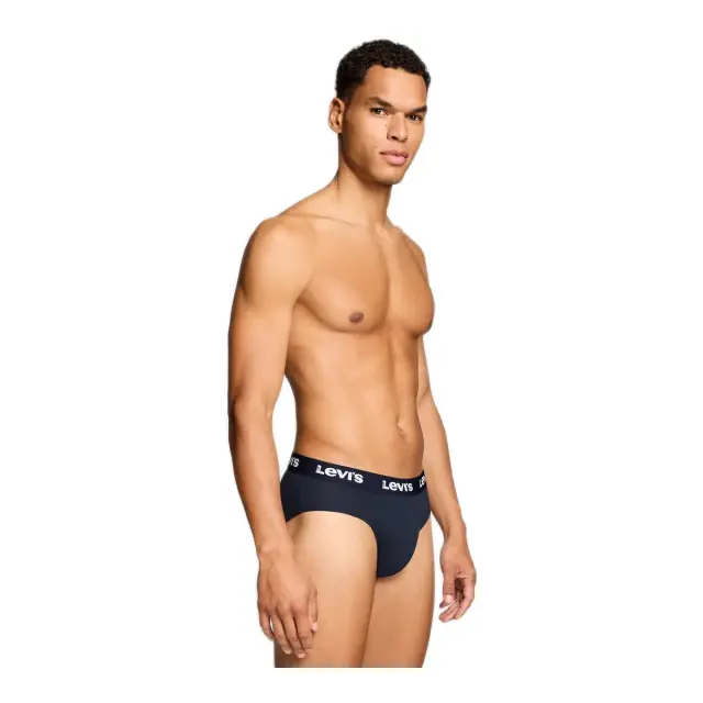 Levi's Ανδρικό Slip Repeat Logo Brief - Διπλό Πακέτο, Χρώμα Σκούρο Μπλε 3