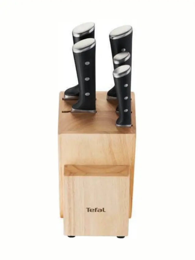 Tefal Ice Force Σετ Μαχαίρια με Βάση από Ανοξείδωτο Ατσάλι K232S574 5τμχ 2