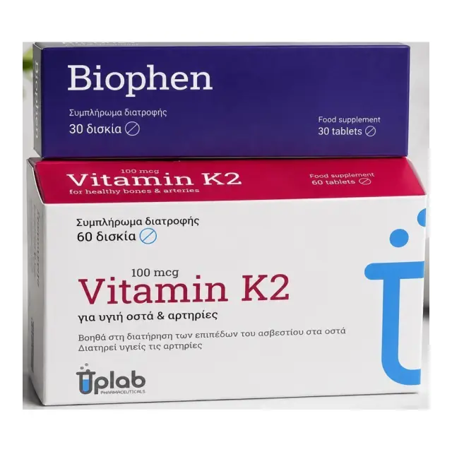 Uplab Pharmaceuticals Uplab & ΔΩΡΟ Biophen 30tabs Βιταμίνη για την Υγεία των Οστών 100mg 60 ταμπλέτες