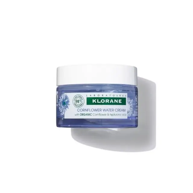 Klorane Cornflower Water Cream Ενυδατική Κρέμα Ημέρας με Βιολογική Κυανή Κενταύρια και Υαλουρονικό Οξύ για Πρόσωπο & Μάτια 50ml