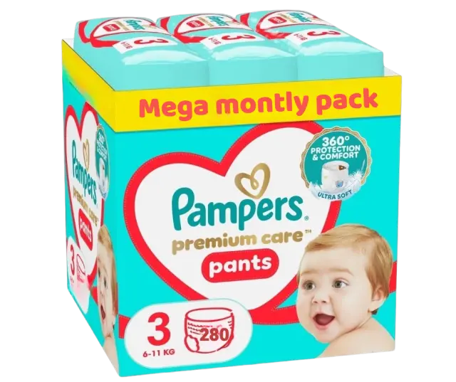 Pampers Premium Care Pants Mega Monthly Pack no3 (6-11kg) 280 Πάνες – Βρακάκι