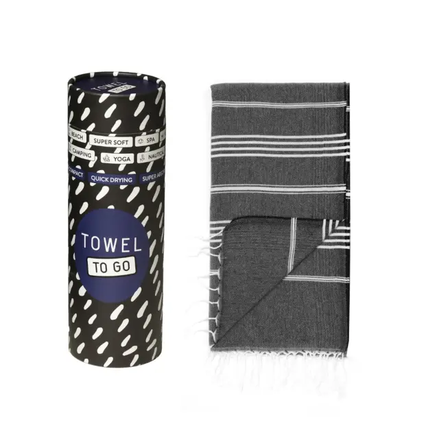 Towel To Go Capri Πετσέτα Θάλασσας - Hammam Black
