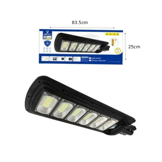 Jortan Led Αδιάβροχο Ηλιακό Φωτιστικό Δρόμου 300W με Ανιχνευτή Κίνησης Και Τηλεχειριστήριο IP66 6500K - Solar Street Lamp 0274017 3