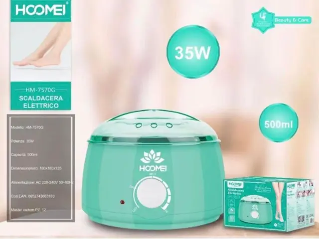 Hoomei Κεριέρα Αποτρίχωσης με Κάδο 500ml Ροζ 35W HM-7570G 2