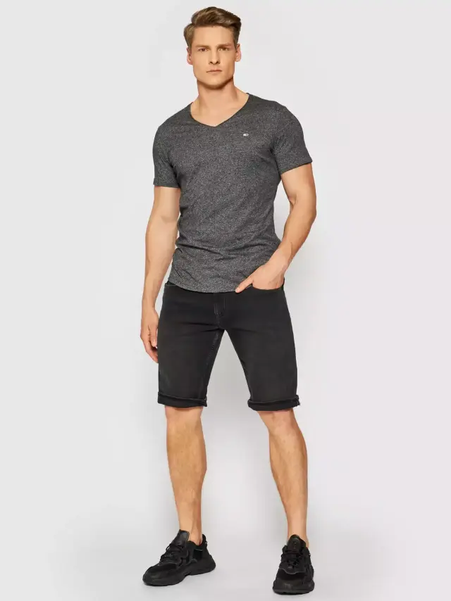 Tommy Hilfiger - Ανδρικό T-Shirt Tjm Jaspe Slim Fit DM0DM09587-BDS Γκρι - 2XL 3