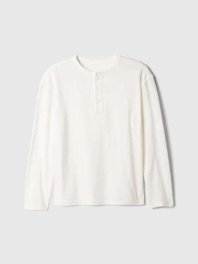 Άσπρη Everyday Soft Henley Μπλούζα NEW OFF WHITE