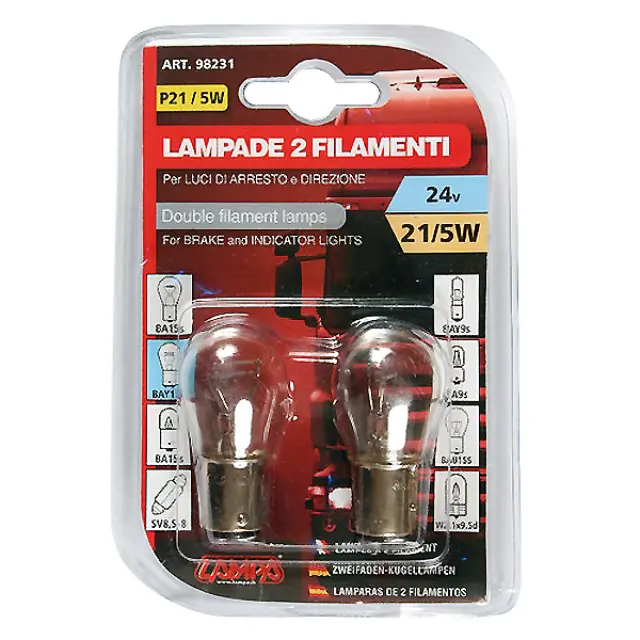 Lampa P21/5W Double filament 24V 2τμχ 98231