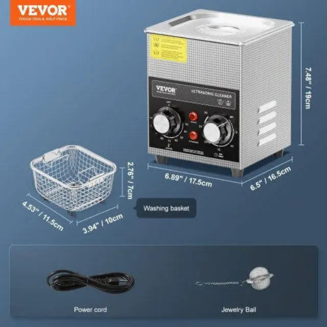Καθαριστής Υπερήχων Vevor 2lt Inox με Ψηφιακό Χρονοδιακόπτη 3