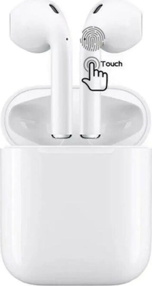 i18 Earbud Bluetooth Handsfree Ακουστικά με Θήκη Φόρτισης Λευκά 2
