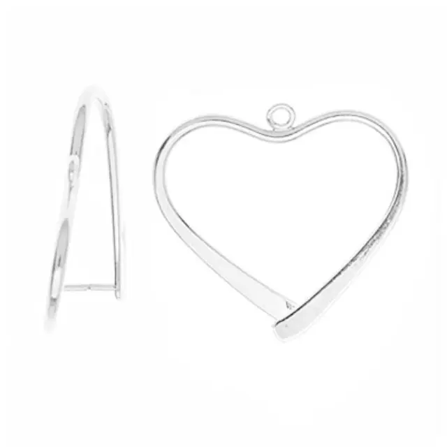 Κρεμασταράκι Χάντρας Add-A-Bead - Heart - Silver Plated - 3τεμ