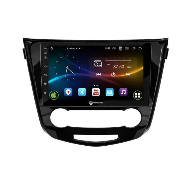 VenCore Οθόνη Multimedia Android 15 10" 9109A MTK6762 Octa-Core 2GB/32GB IPS με Πρόσοψη, CarPlay, Android Auto και Υποστήριξη Κάμερας Οπισθοπορείας AHD για Nissan Qashqai 2014-2021 – Μαύρη (3236-10008-0004B) 2