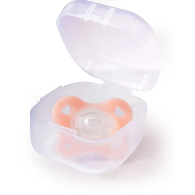 CHICCO Physio Dual Soft Πιπίλα Σιλικόνης με Θήκη Ροζ για 0-2 μηνών 3