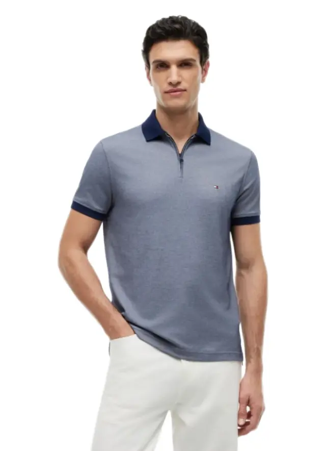 TommyHilfiger ανδρικό polo μπλουζάκι με φερμουάρ MW0MW38492-1