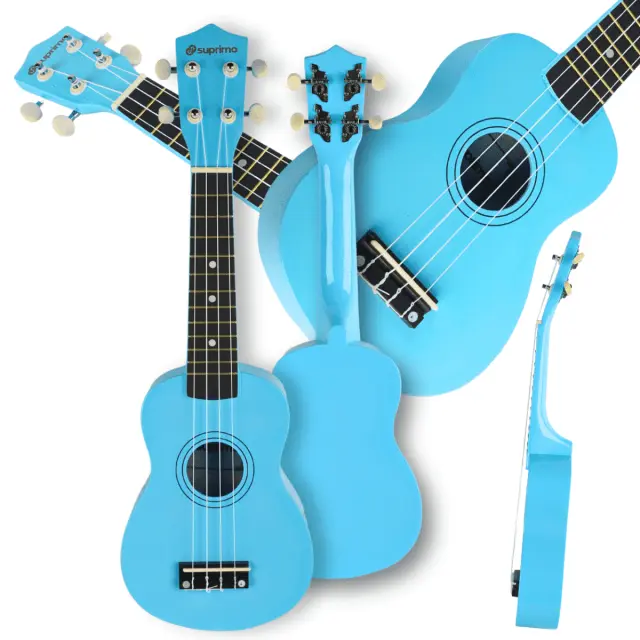 SUPRIMO UK21 LB soprano ukulele 21” blue wooden for children learning to play 3