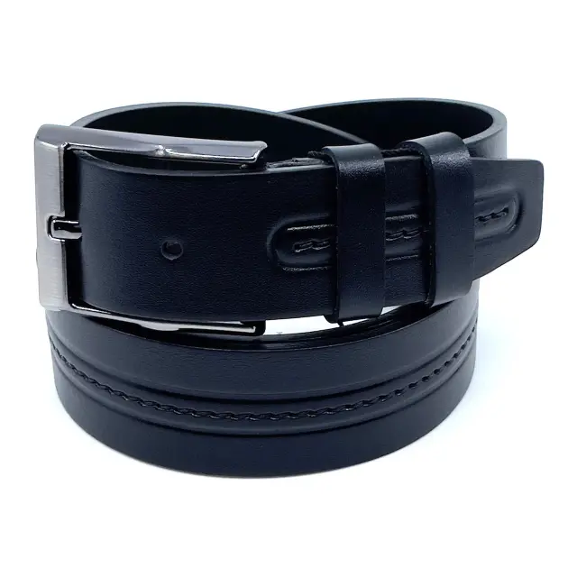 Μαύρη Δερμάτινη Ζώνη Full Grain 3,5 cm - 135cm