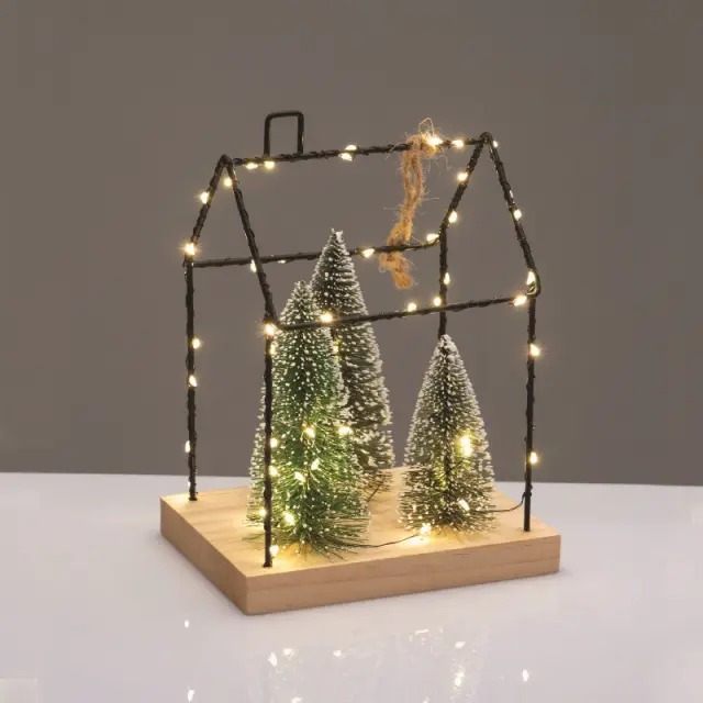 AcaLight Offer ΚΡΕΜΑΣΤΟ ΣΠΙΤΙ ΜΕ ΔΕΝΤΡΑ ΔΙΑΚΟΣΜΗΤΙΚΟ ΜΕΤΑΛΛΙΚΟ 55 LED ΘΕΡΜΟ ΣΤΑΘΕΡΟ ΜΠΑΤΑΡΙΕΣ 3ΧΑΑΑ (ΔΕΝ ΣΥΜΠ) IP20 165x120x220m
