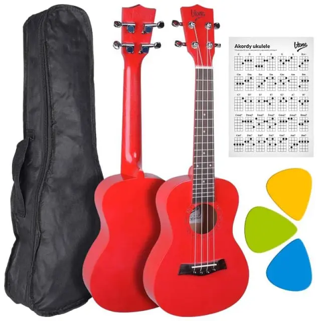 V-TONE UK23 RD acoustic concert ukulele 23" red + cover