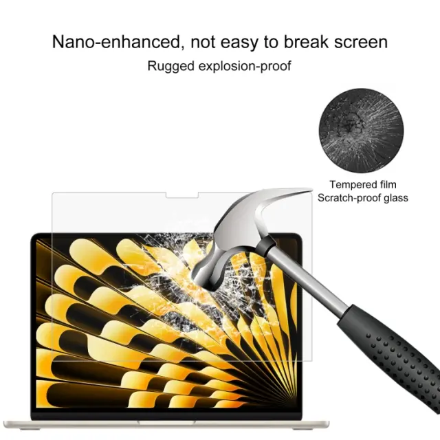 Tempered Glass για MacBook Air 13.6" 2023/024/2025-Clear OEM 2
