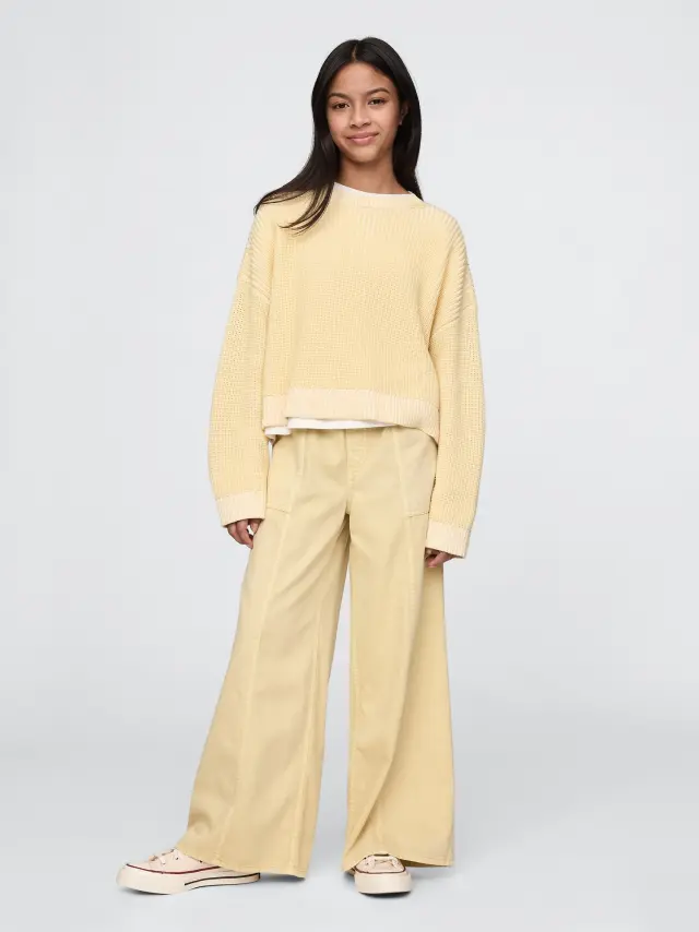 Κίτρινο Παιδικό UltraSoft Twill Easy Baggy Παντελόνι Straw yellow