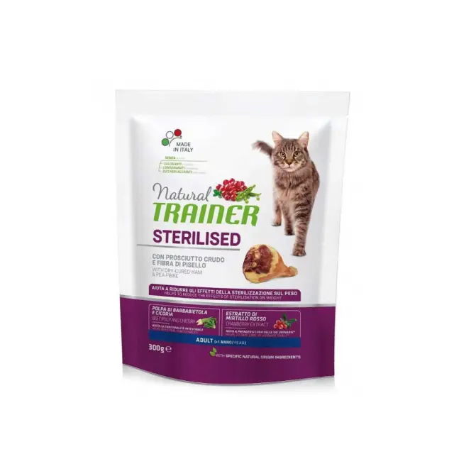 Natural Trainer Low Grain Cat Adult Sterilised με Προσούτο 300gr Μονόχρωμο