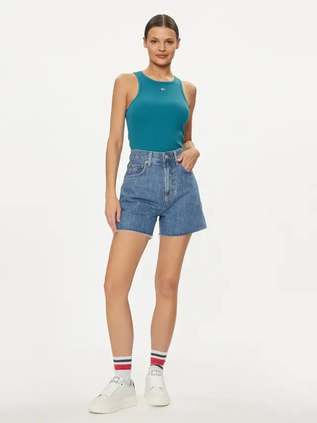 Tommy Hilfiger - Γυναικείο Τζιν Σορτς Uh Mom Fit DW0DW17646-1A5 Μπλε - W27- S