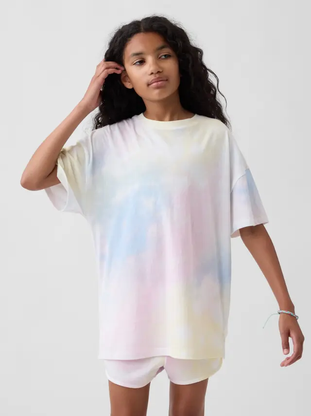 Παιδική Μπλούζα Oversized σε Μήκος Τουνίκ με Tie-Dye Εφέ Cotton candy
