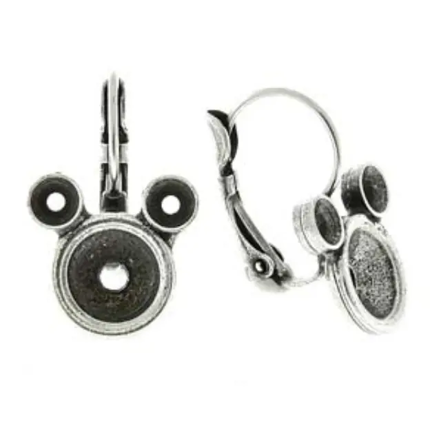 Σκουλαρίκι Mouse με Καστόνι για Swarovski 1088 SS39 & PP32 - Antique Silver - 2τεμ