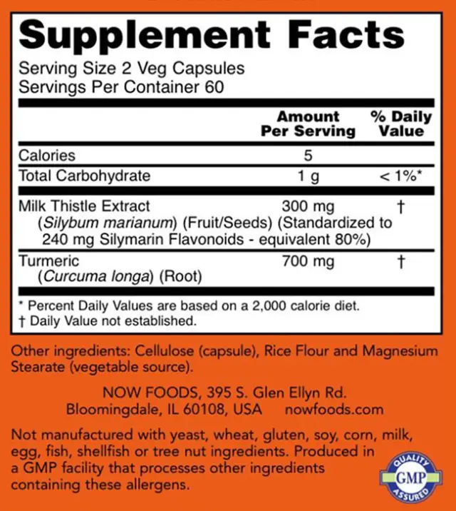 Now Foods Milk Thistle Extract 150 mg Silymarin (120 mg) 120 Veg Capsules 2