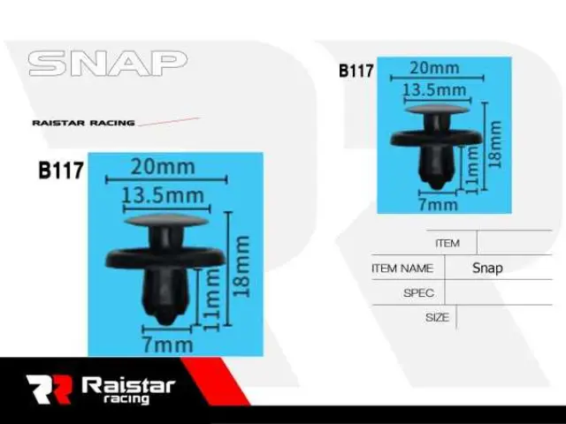 Σετ συνδετήρες αυτοκινήτου - 10pcs - R-F16101-18 - 180860 2